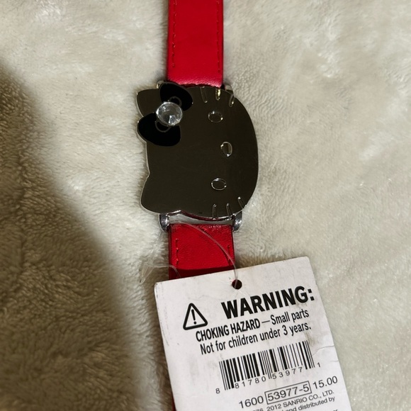 Hello Kitty 2012 NWT Pink Leather Silver Tone Bracelet 7.5 - Picture 2 of 8